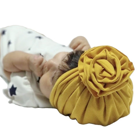 NEW Bloom Flower Baby Headband Knot Toddler Headwrap Elastic Infant Turban Bullet Fabric Infant Beanie Cap Hair Accessories