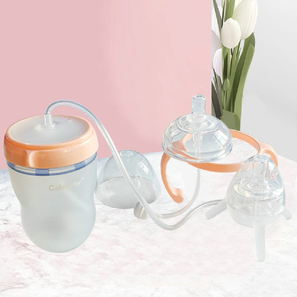 Milk-like Weaning Separated Long Straw Baby Bottle